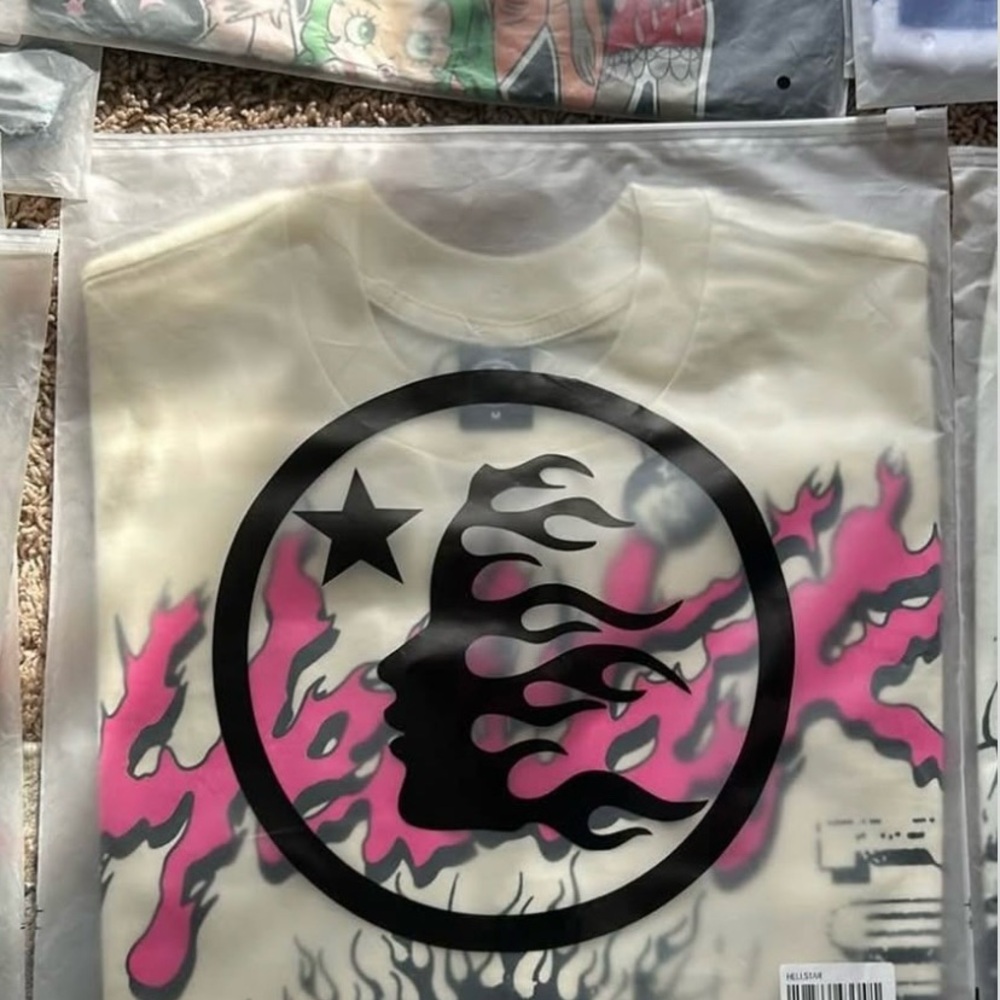 Men's Graphic Tee - Cream and Pink